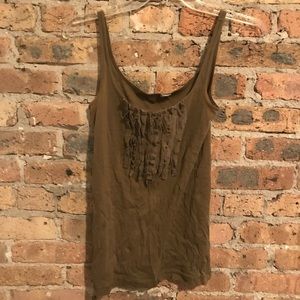 J. Crew olive green ruffle tank top - size medium